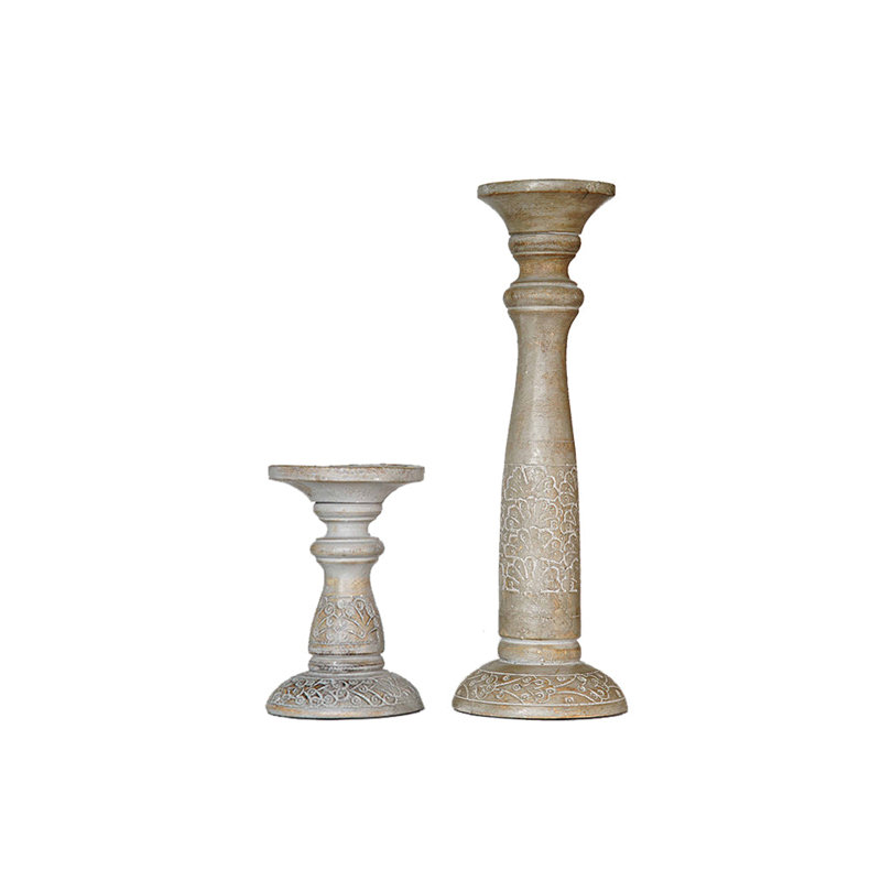 15'' H Wood Tabletop Pillar, 15" H x 4" W x 4" D