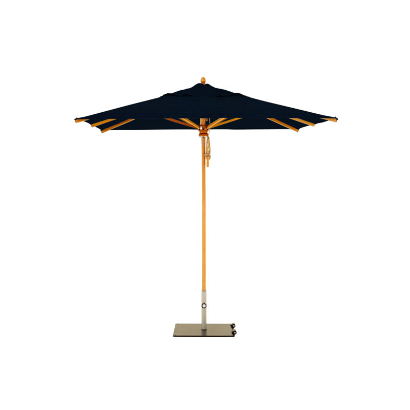 Safari 11.5' Square Umbrella, Navy Blue, Square Metal Base with Wheels, 111.41" H x 137.79" W x 137.79" D