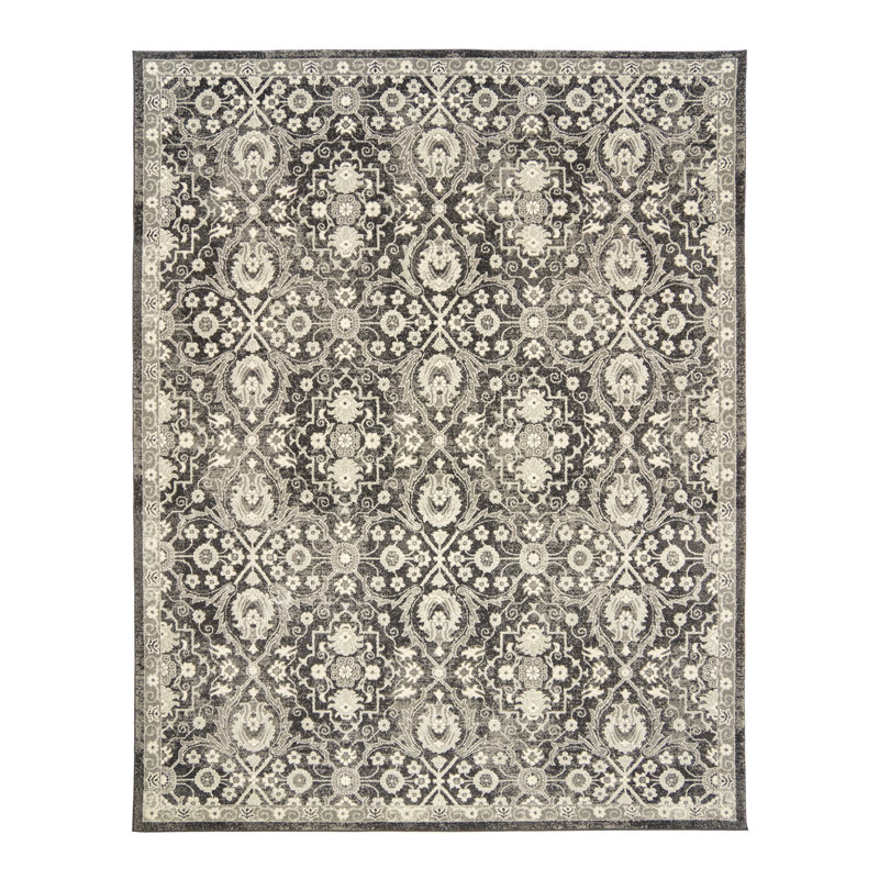 Tapis ikat gris / beige Elyse, Rectangle 5 pi 3 po x 7 pi