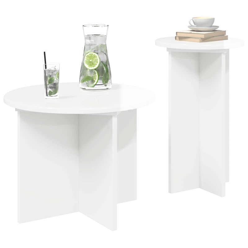 Nesting Tables, High Gloss White