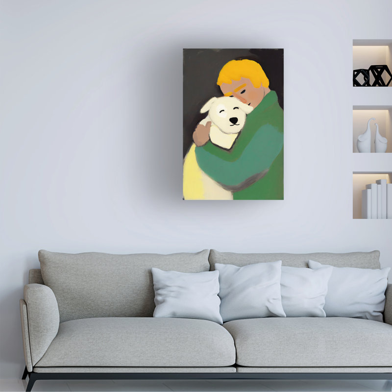 " Wrapped Canvas Wall Art - Treechild 'Oh My Dog' Wall Art for Living Room, Bedroom, or Office Décor - 22x32 " Graphic Art Print