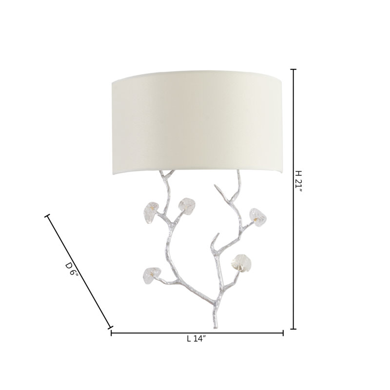 Transitional 1 Light Glass Petal Wall Sconce, Silver