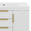 Armoire de salle de bain murale 72 po, meuble de rangement flottant avec 2 tiroirs, armoire de salle de bain en bois massif-640068670
