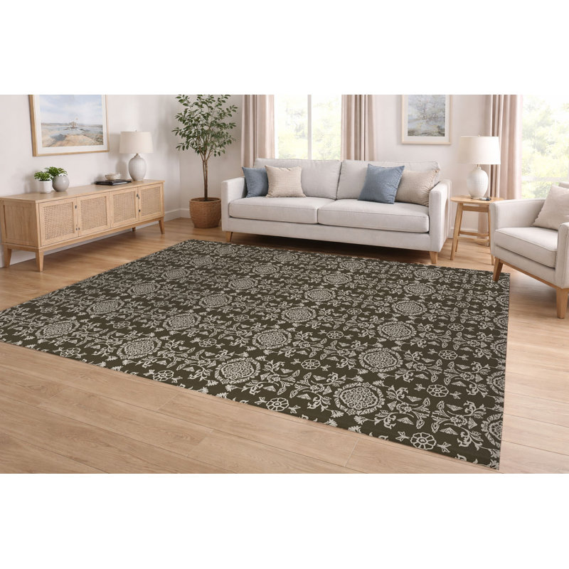 Tapis à profil bas Aubry, Brun, Rectangle 5 pi x 7 pi
