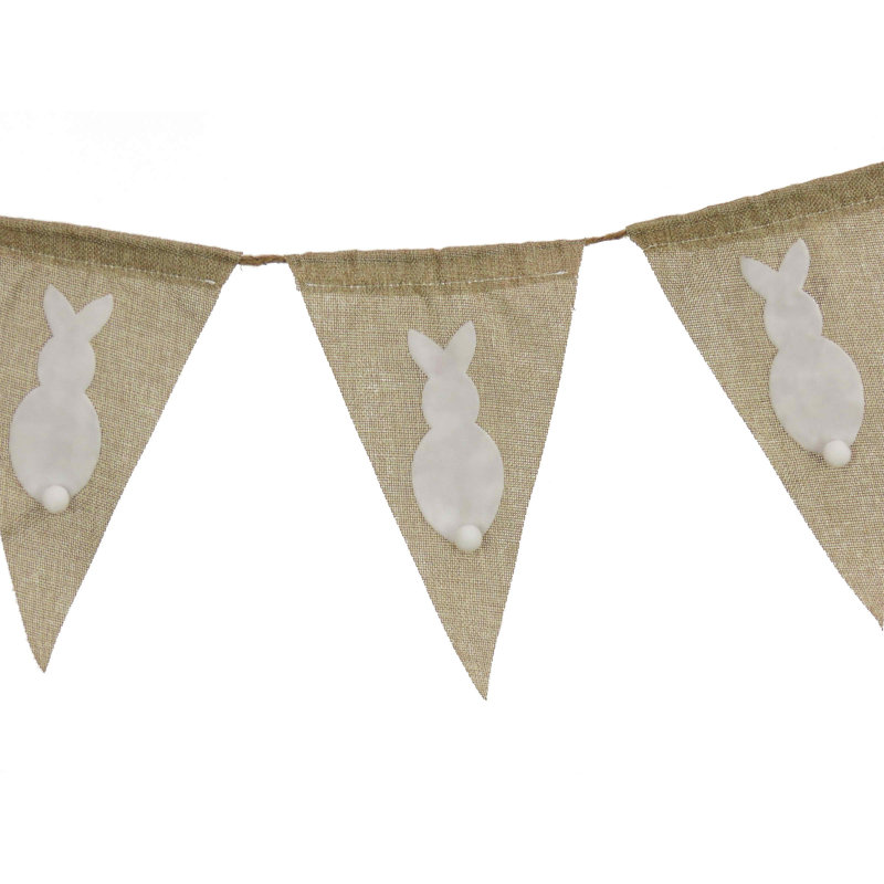 70" White Easter Bunny Banner