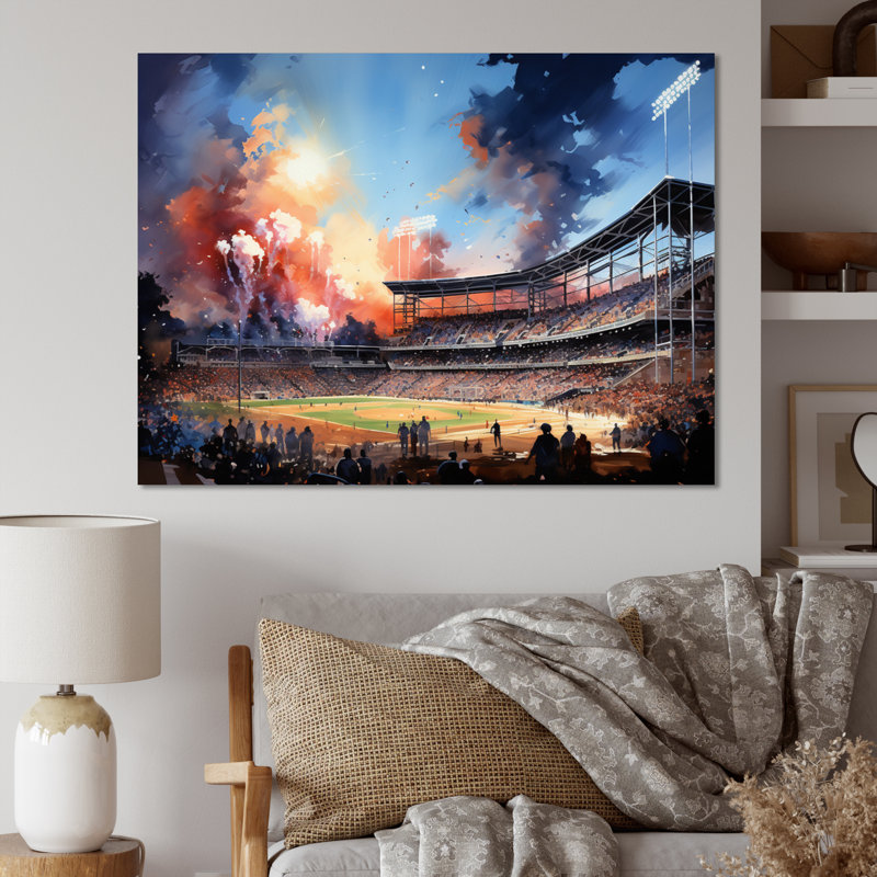 «Sport Stadium In Spotlight III», reproduction sur toile, H 16 po x l 32 po x P 1 po, Toile tendue