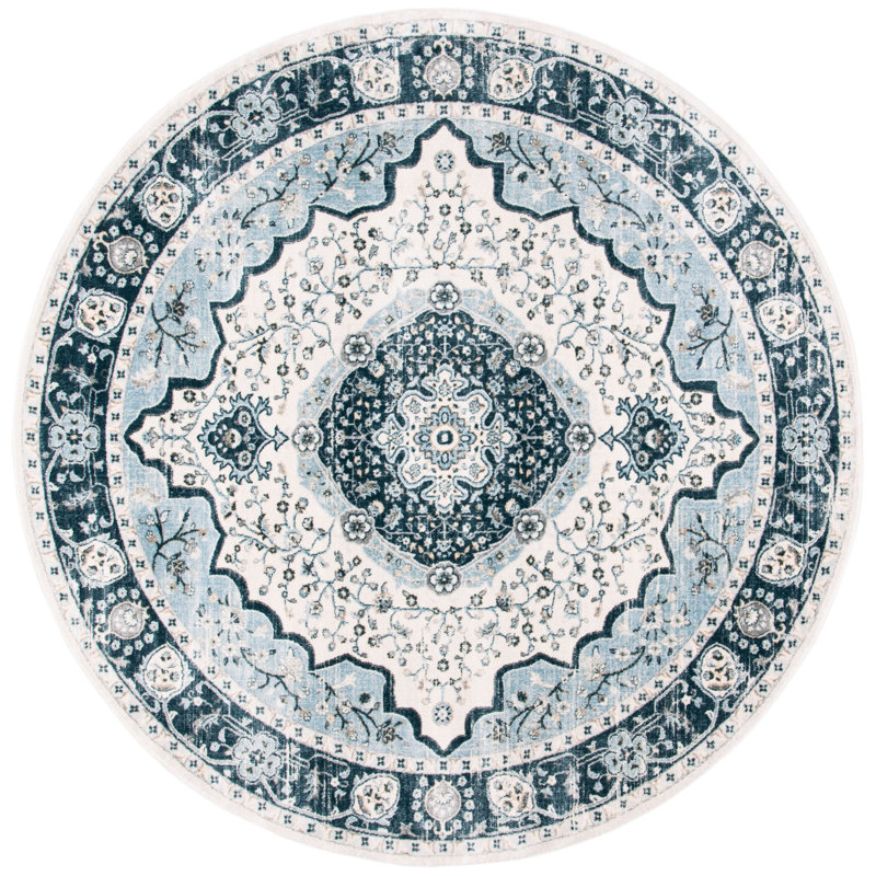 Delmer Performance Oriental Rug, Round 6'7"