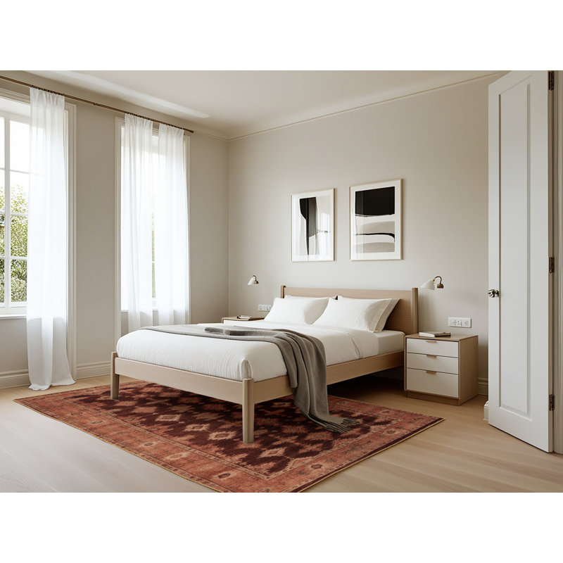 Tapis brun lavable à la machine, Rectangle 5 pi x 7 pi