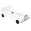 Lit plateforme simple avec roulettes en blanc - Confort et style unissent cette option de sommeil confortable et élégante
