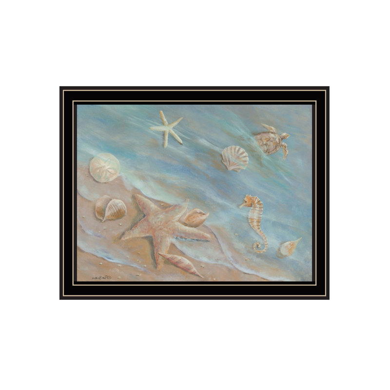Seashore Star, impression murale encadrée noire
