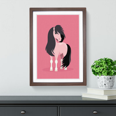 Pony Minimalism - Single Picture Frame Print on Wood