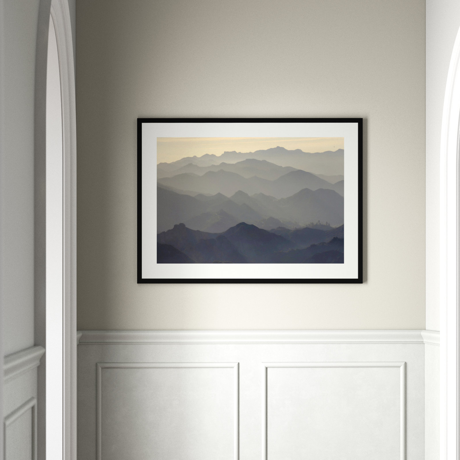 Santa Monica Mountains Photo Print, 30" H x 41" W, Black