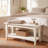 Storage Bench with Lower Shelf, Ivory-251988090