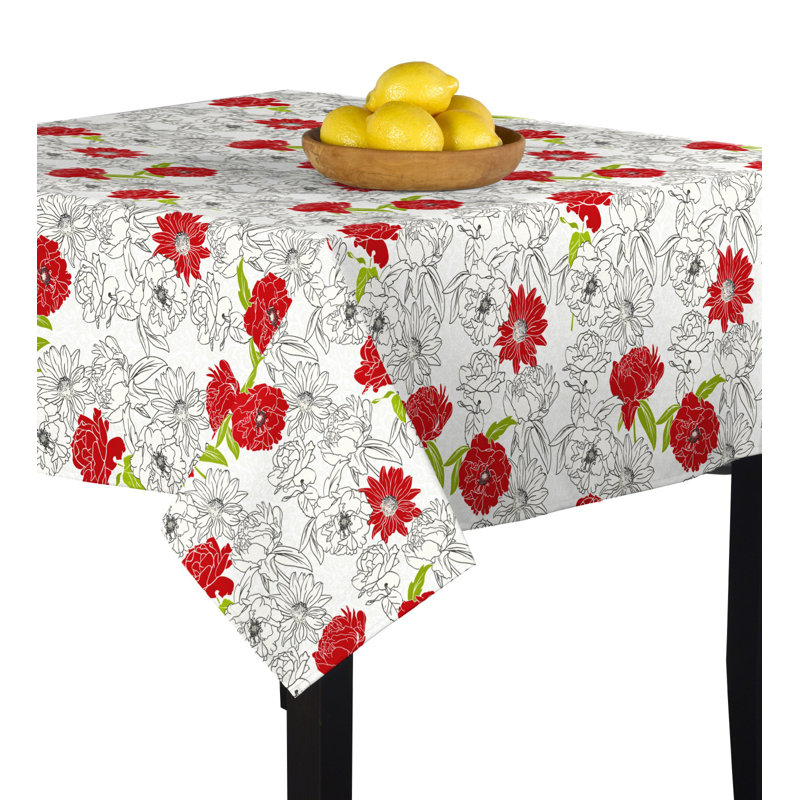 Lila Hand Drawn Flowers Pop Tablecloth, 84" L x 84" W