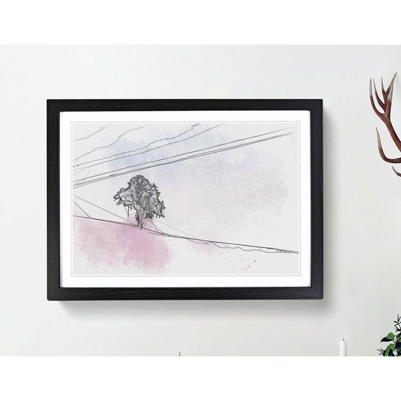 The Tree Swing in Abstract - Framed Print, Black, 40cm H x 60cm W x 2cm D