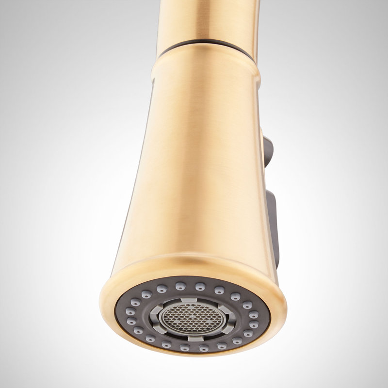 Beasley Single-Hole Pull-Down Kitchen Faucet, Brushed Gold