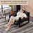 Vintage Oil Faux Leather Lounge Chair – Medieval Modern Sofa Chair with Removable Armrests & Cushion, Cloud-Like Comfort for Living Room, Study, Office – Water-Repellent Faux Leather & Mortise-Tenon Rubberwood Frame-1960569633