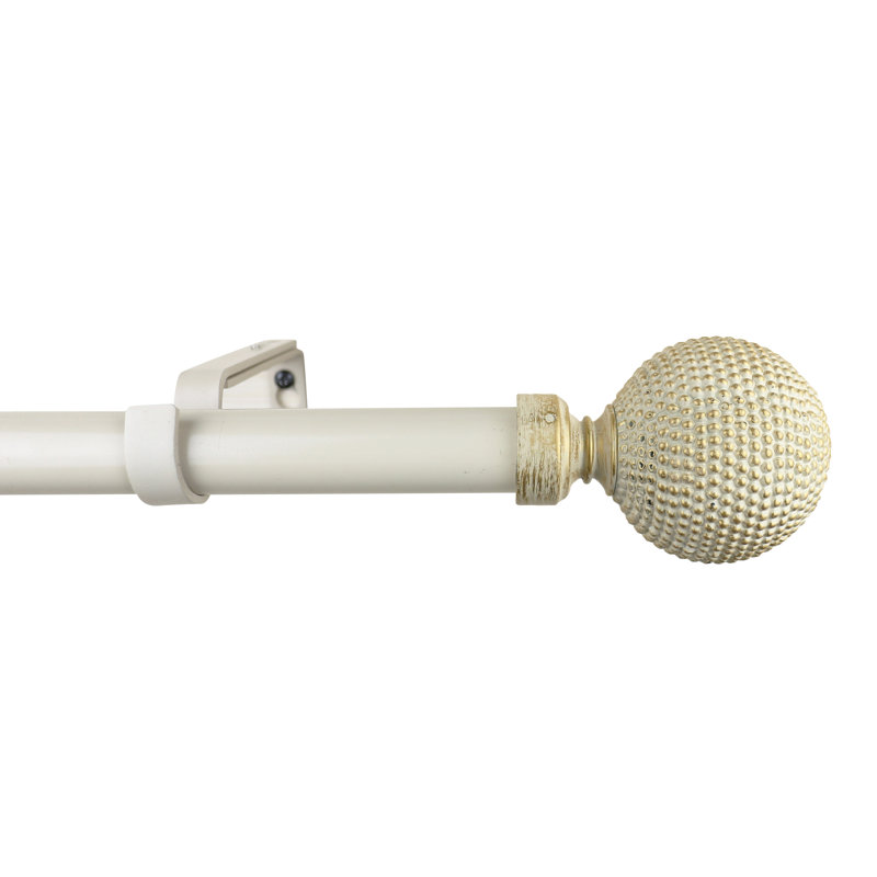 Tringle à rideaux simple réglable 1 po, 28 po - L 48 po, Blanc doré de France