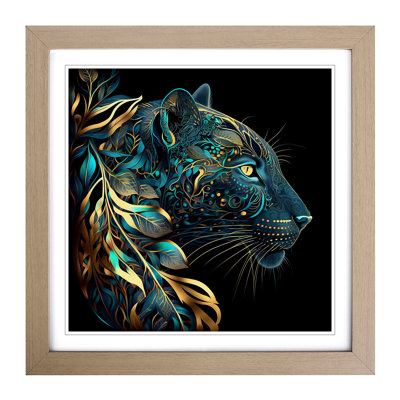 Panther - Single Picture Frame Print on Wood