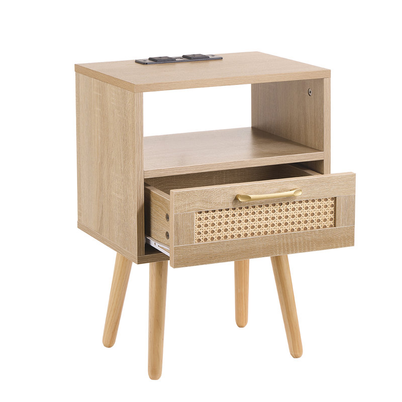 Amirea 40cm W Manufactured Wood Bedside Table