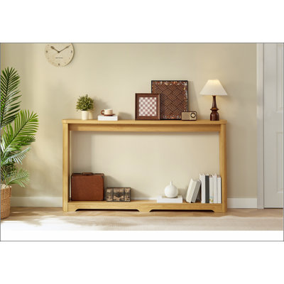 Une table de rangement à texture ondulée de 70,1 po pour les entrées, une table console étroite en bois, peut être placée derrière le canapé, convenant aux entrées, aux couloirs et à la porte d'entrée