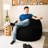 Big Joe Fuf 5Ft Oversized Foam Bean Bag Chair with Removable Cover for Kids, Teens, Adults, Jet Black Plush, Soft Polyester, 5 foot Large Reading and Gaming Seat-69851935