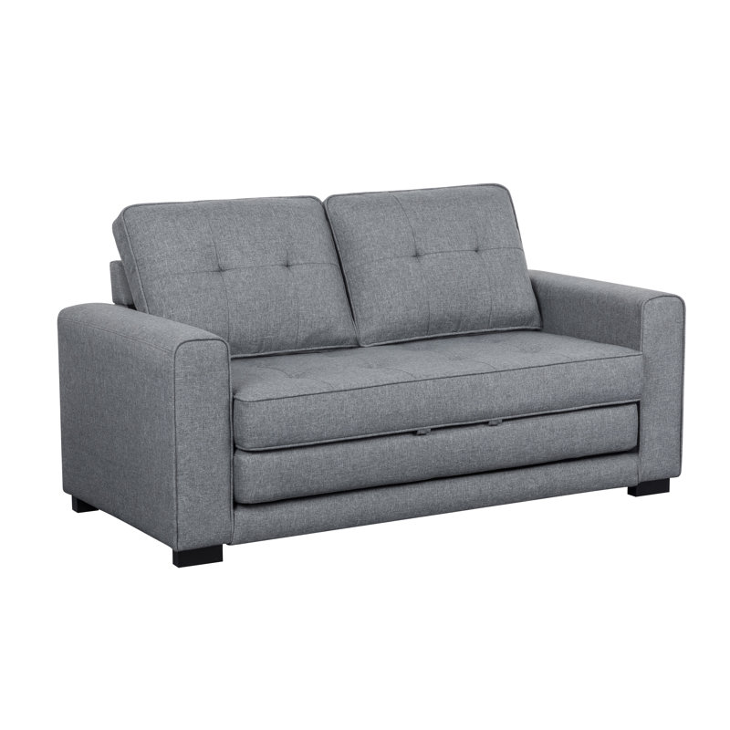 Bray Upholstered 58'' Sleeper Sofa, Gray 100% Linen