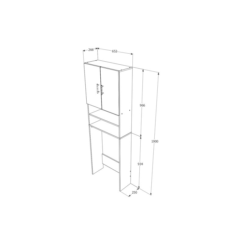 Jubaira Bathroom Cabinet, White