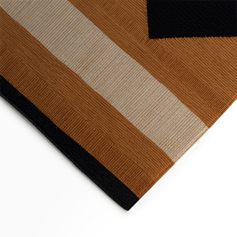 Tapis d'intérieur et d'extérieur à carreaux brun, Rectangulaire 3 pi x 5 pi