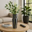 Élégant vase en métal gris à motif percy de 12 po en aluminium luxueux, idéal pour les maisons modernes, décor de vase indispensable-156631353
