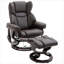  Fauteuil inclinable de massage par vibration à siège simple, pivotant à 360 ° en similicuir brun classique avec repose-pieds pour le salon