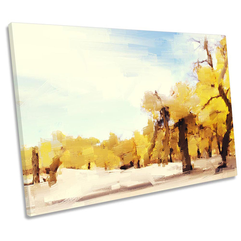 Yellow Trees Landscape - Wrapped Canvas Print, 30.5cm H x 45.7cm W x 2cm D
