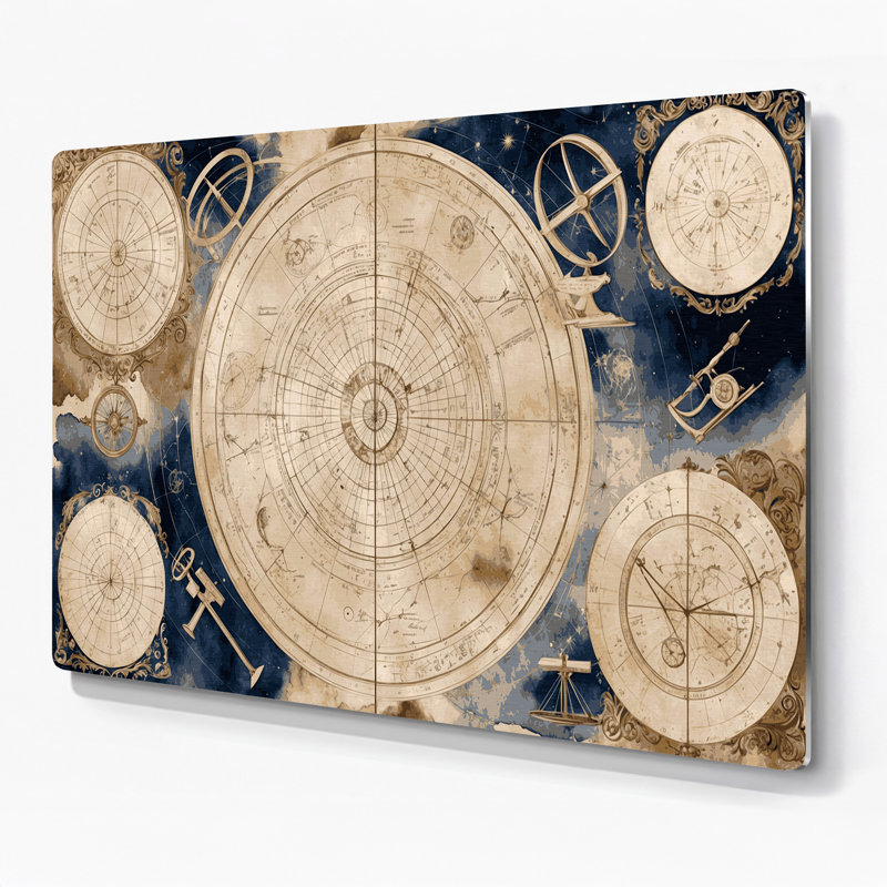 Art mural en métal beige Space Space, H 288 po x l 432 po x P 0,05 po