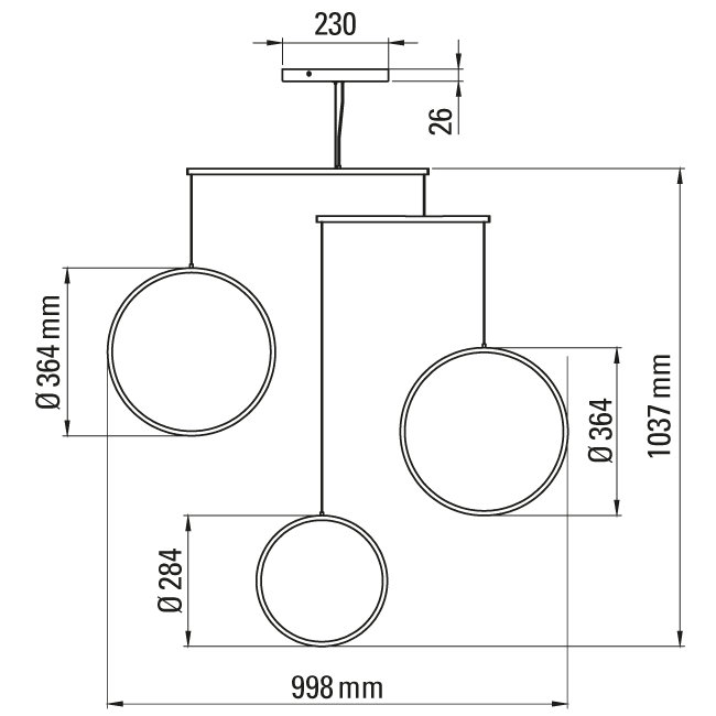Focus 3 - Light LED Chandelier, White