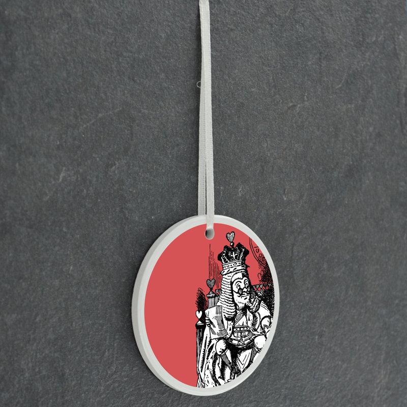 King Alice In Wonderland Circle Shaped Ceramic Ornament Bauble