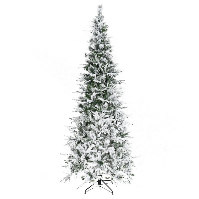 Arbre de Noël artificiel pin enneigé 9 pi avec branches réalistes et 1159 pointes, vert