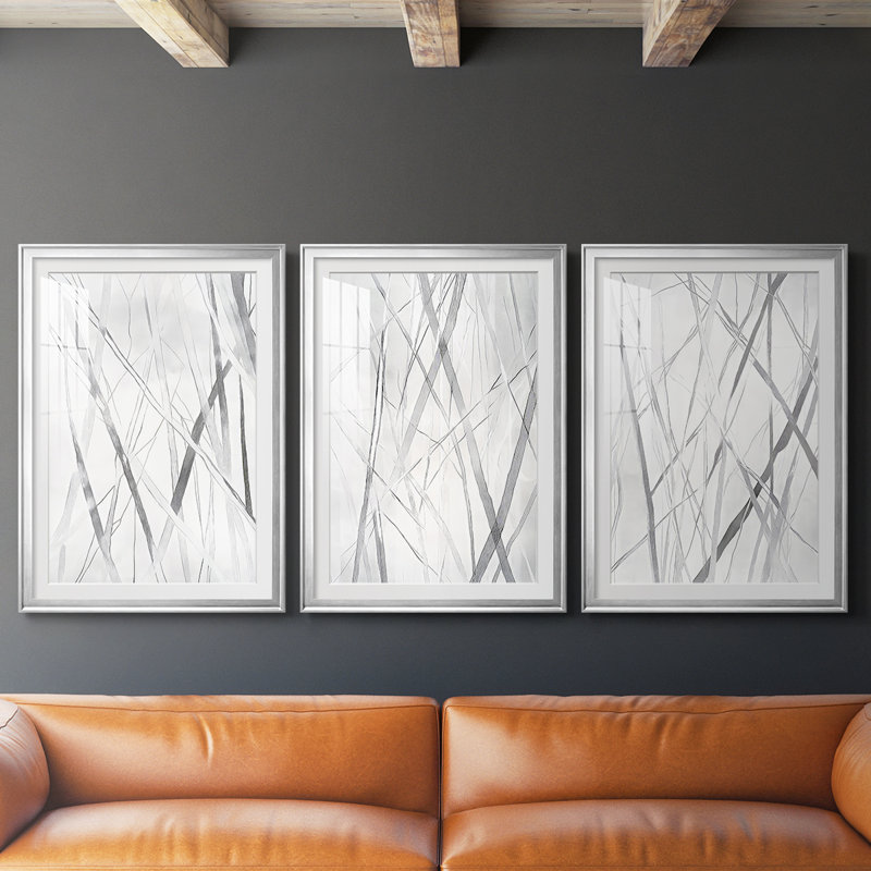 ABSTRACT Series DCCCLI - Impression encadrée sur mesure de qualité supérieure - 3 pièces, H 30 po x l 63 po