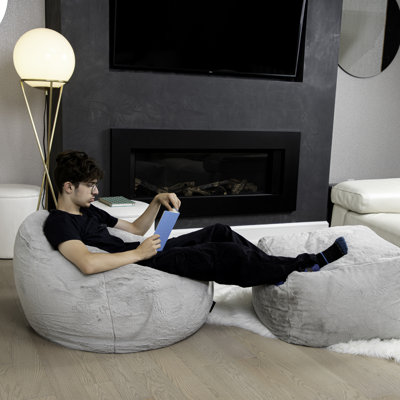 Fauteuil à billes classique en fausse fourrure