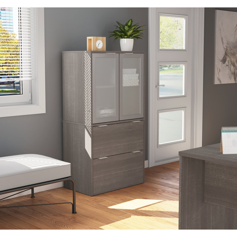 Patsones 30.1'' Wide 2 -Drawer File Cabinet, Bark Gray