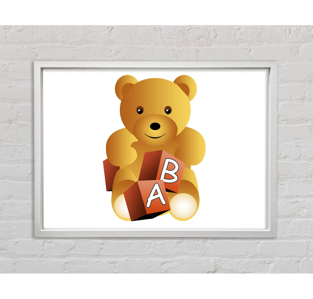 Teddybär Alphabet Blocks Baby - Einzelne Bilderrahmen Kunstdrucke auf Leinwand