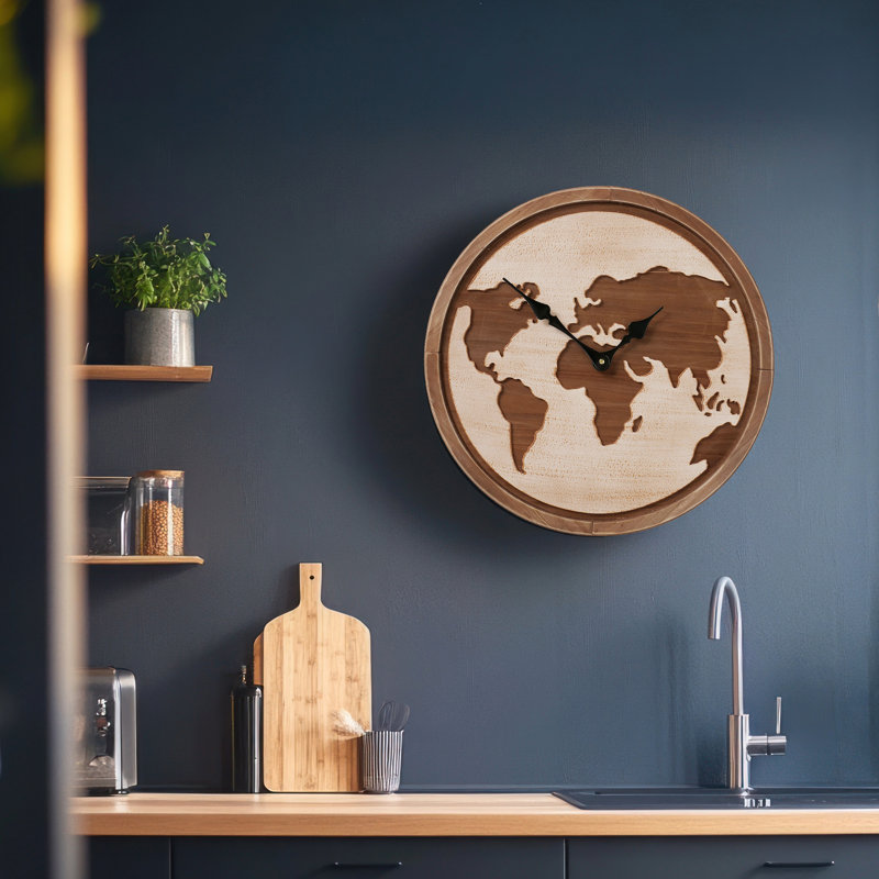 Kalene World Map Wall Clock