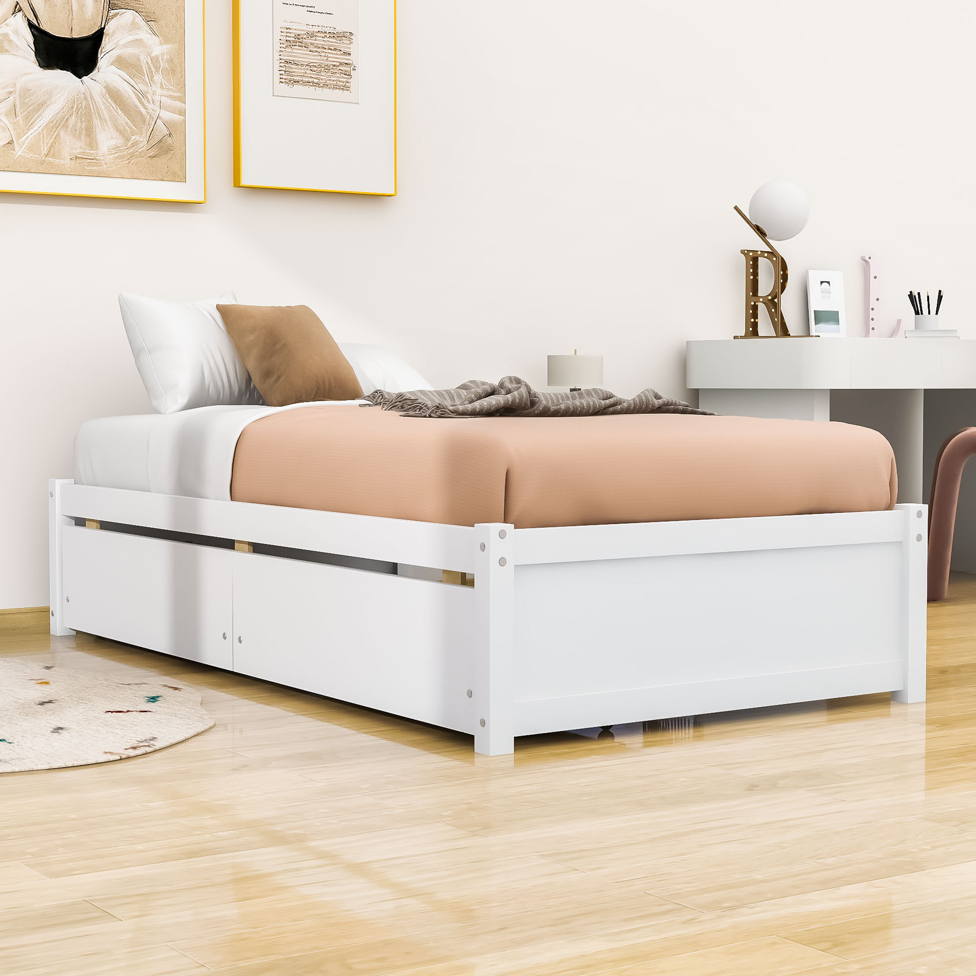 Red Barrel Studio® Twin Storage Platform Bed with Drawers | Wayfair