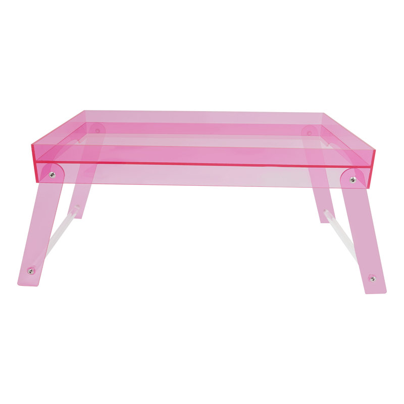Plateau multi-usages en acrylique pour petit déjeuner ou canapé, Rose