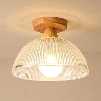 Ribber Glass Semi Flush Light