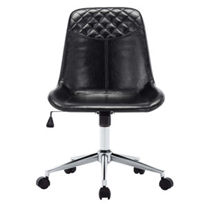 Keavey 23" wide Leather Mid Back Armless Swivel Adjustable Seat Height Home Office Task Chairs