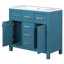 Ensemble de meuble-lavabo 36 po avec lavabo en résine 36 po, armoire de salle de bain simple autoportante moderne avec 4 tiroirs et 2 armoires, meuble de rangement pour la salle de bain, ensemble de meuble-lavabo avec cadre en bois massif (identique à S