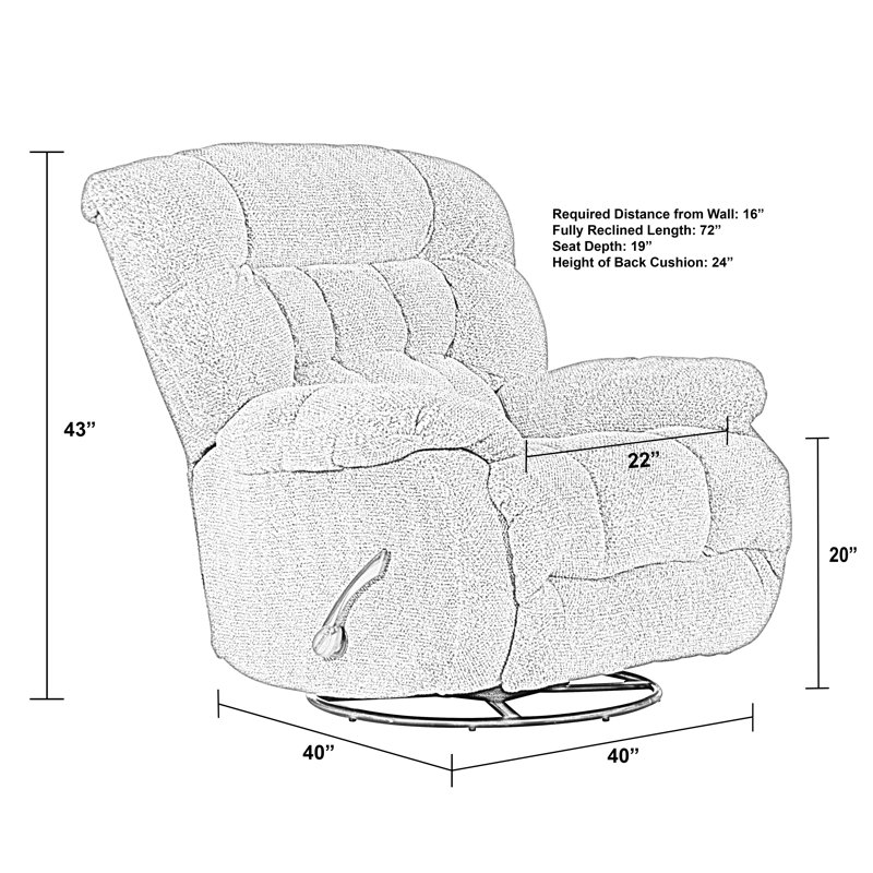 Daly Upholstered Recliner, Manual, Chateau, Swivel Glider