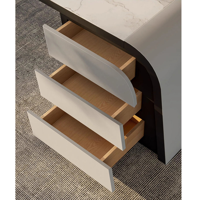 Bureau de luxe Luxury, H 29,92 po x l 70,87 po x P 27,56 po, Noir / blanc