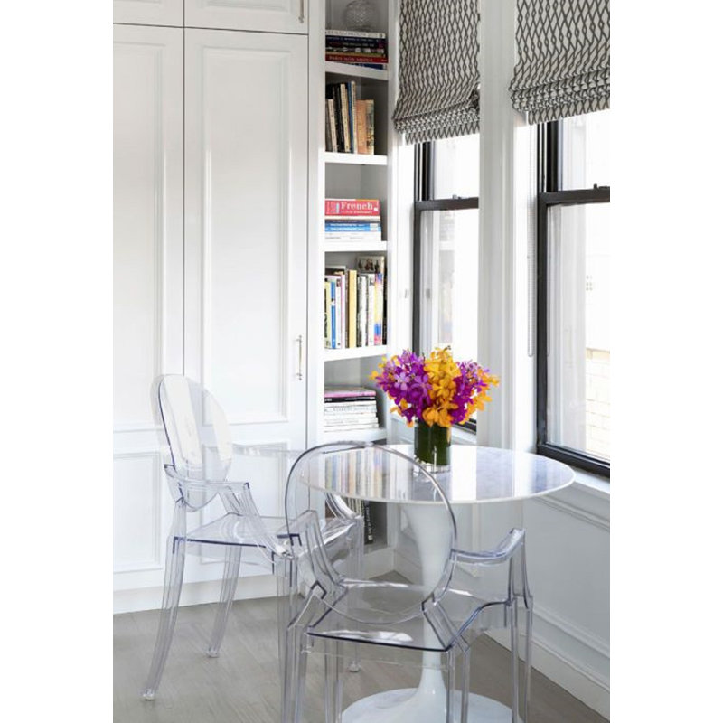 Chaise empilable avec accoudoirs transparent / transparent