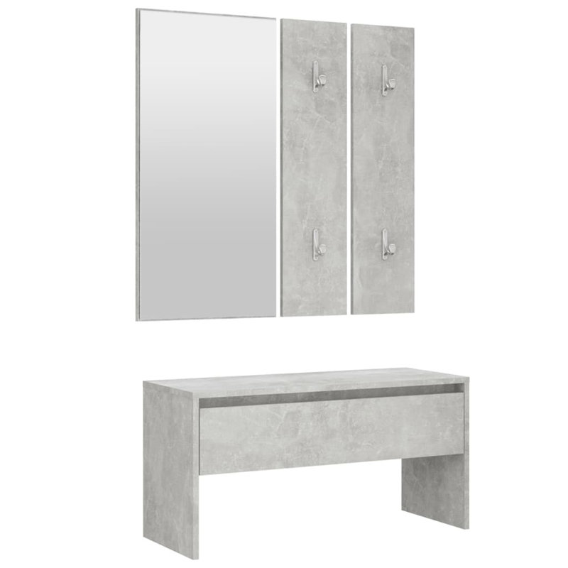 Ivens vidaXL Hallway Furniture Set Engineered Wood, Grey